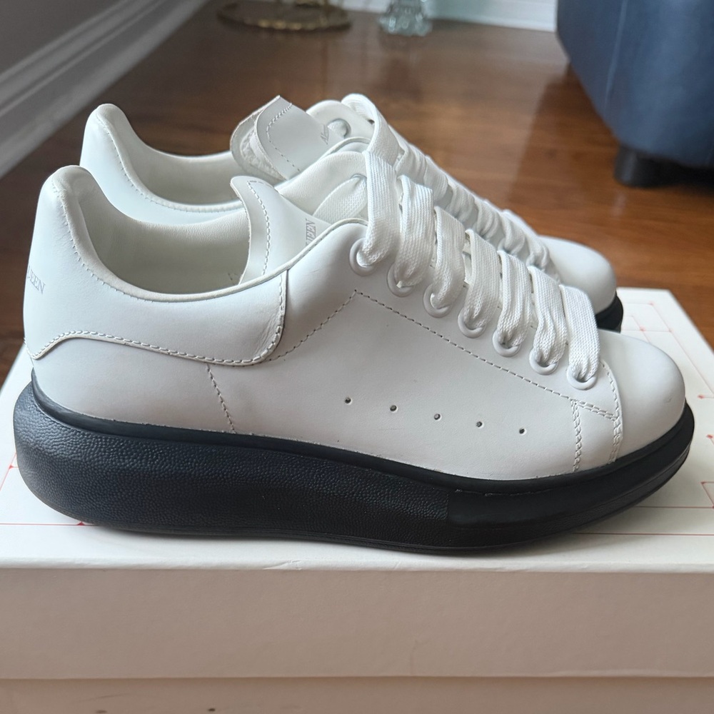 Alexander McQueen Women’s Oversized Sneaker - 37 W - White and Black